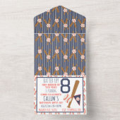 オールインワン　ベースボール　バースデー　招待状 オールインワン招待状 (内側)