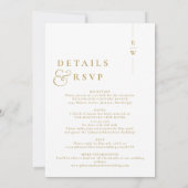 オールインワン ミニマル モダン モノグラム ウェディング ゴールド 招待状 (裏面)