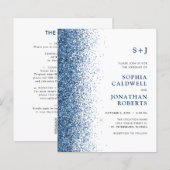 オールインワン モノグラム グリッター 結婚式招待状 (予算に最適な) (正面/裏面)