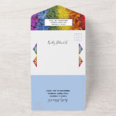 オールインワン ラブ ブルー テーマの同性婚 オールインワン招待状 (外側)