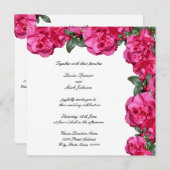 オールインワン、植物性明るい赤紫色ツツジ 招待状 (正面/裏面)
