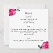 オールインワン、植物性明るい赤紫色ツツジ 招待状 (裏面)