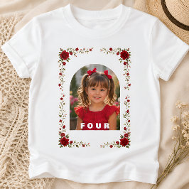 オールインワン 誕生日Tシャツ 女の子 4歳 Tシャツ
