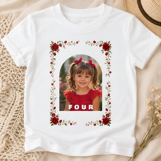 オールインワン 誕生日Tシャツ 女の子 4歳 Tシャツ