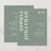 オールインワン！豪華なタイポグラフィーで作る、予算に優しい結婚式招待状 (正面/裏面)