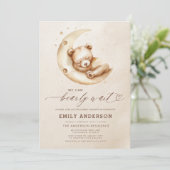 オールインワンbearly待機ニュートラルベージュベビーシャワー 招待状 (スタンド正面)