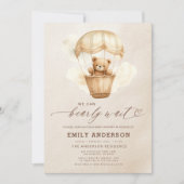 オールインワンbearly待機ニュートラルベージュベビーシャワー 招待状 (正面)