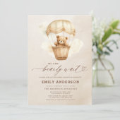 オールインワンbearly待機ニュートラルベージュベビーシャワー 招待状 (スタンド正面)