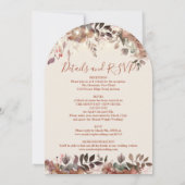 オールインワンBohoフローラアーチ素朴ラ結婚イト 招待状 (裏面)