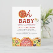 オールインワンOhベビーピザ&おしゃれな赤ちゃんシャワー 招待状 (スタンド正面)