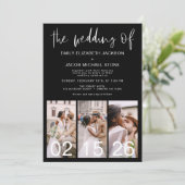 オールインワンQRコード結婚ミニマリスト 招待状 (スタンド正面)