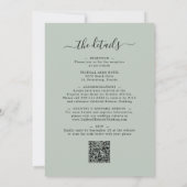 オールインワンQRコードeucalyptus金ゴールドス結婚セージ 招待状 (裏面)