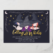 オールウィッチズガールズナイトハロウィーエンパーティー 箔招待状 (正面)