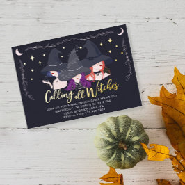 オールウィッチズガールズナイトハロウィーエンパーティー 箔招待状