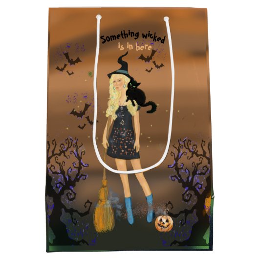 オールウィッチハロウィーン誕生日 ミディアムペーパーバッグ (裏面)