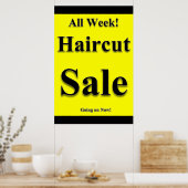 オールウィークヘアカット販売美しいサロンポスター ポスター (キッチン)