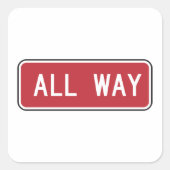 オールウェイクラシック通り赤信号 スクエアシール (正面)