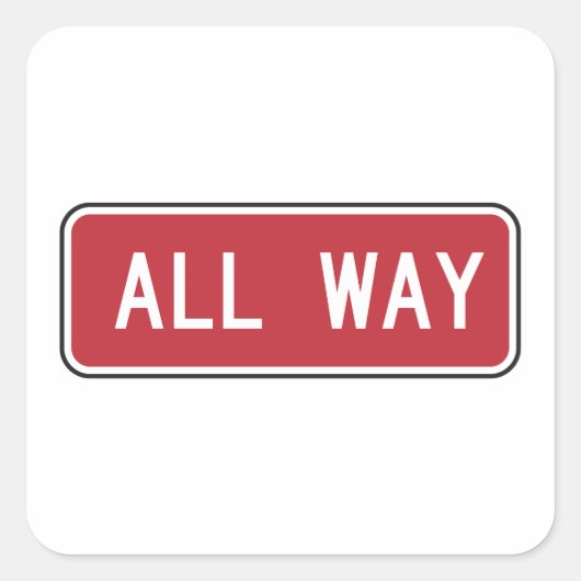 オールウェイクラシック通り赤信号 スクエアシール (正面)