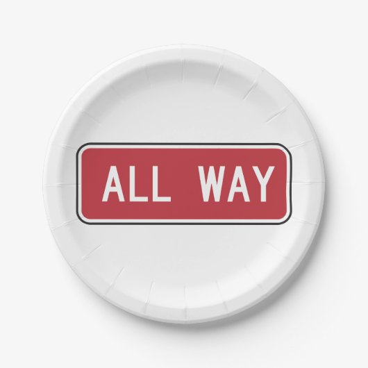 オールウェイクラシック通り赤信号 ペーパープレート (正面)