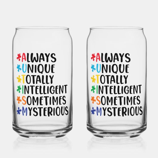 オールウェイズ ユニーク 神経多様性受容アート ガラス缶 (正面)