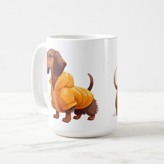 オールウェザーの友人ソーセージ犬のマグ コーヒーマグカップ (正面左)