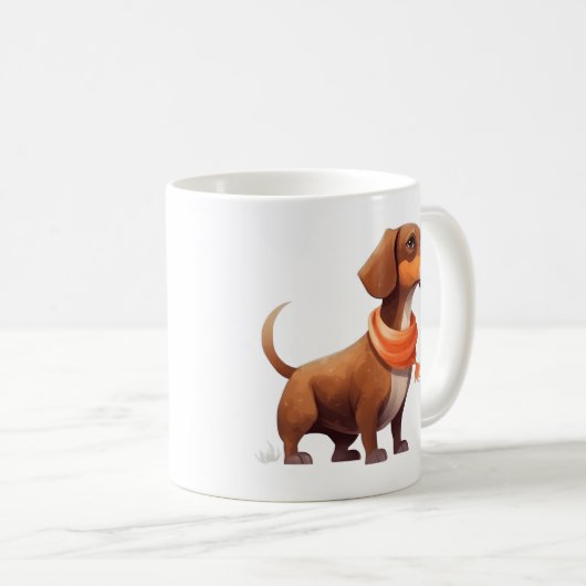 オールウェザーの友人ソーセージ犬のマグ コーヒーマグカップ (正面右)