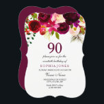 オールエイジブルガンディーレッドフローラ90th誕生日招待状 招待状<br><div class="desc">All Age Burgundy Redフローラ90th誕生日招待状ニッチとネストストアのマッチングコレクションを参照</div>