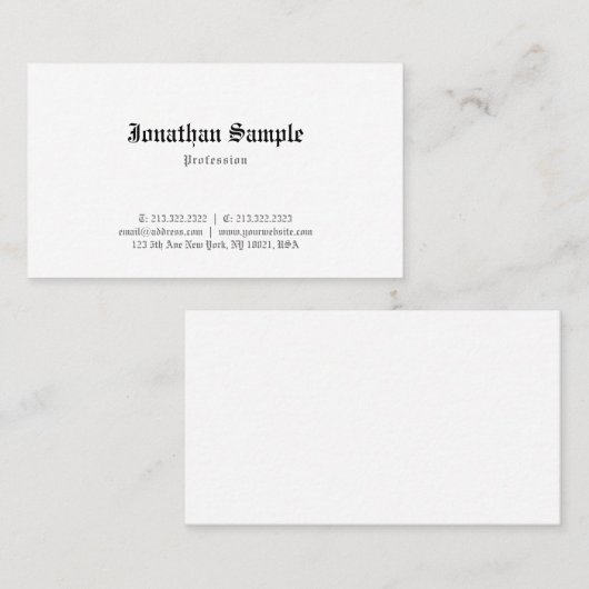 オールエレガントド英語フォントテンプレートノスタルジー 名刺 (正面/裏面)