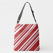 オールオはっきりしたーバープリントレッド&ホワイトペパーミントストライプ製品 クロスボディバッグ (裏面)