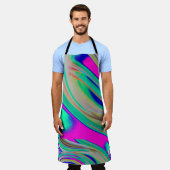 オールオカラフルーバープリント エプロン (着用した状態)