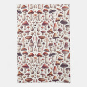 オールオーバーキノコのパターンデザイン キッチンタオル (縦)