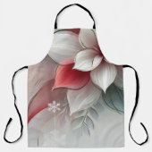 オールオーバークリスマスフラワープリントエプロン、中 エプロン (正面)