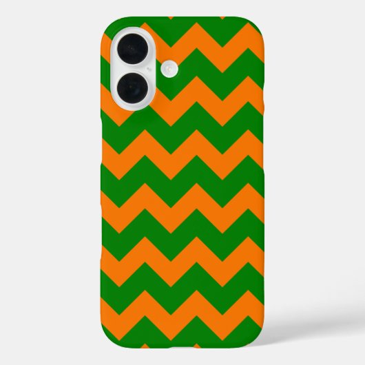 オールオーバーシェブロンプリントケリーグリーンとオレンジ Case-Mate iPhoneケース (裏面)