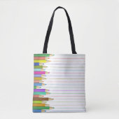 オールオーバートート – 色付き鉛筆ライン トートバッグ (正面)