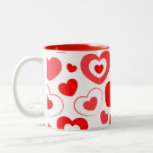 オールオーバーハートプリントマグ ツートーンマグカップ (左)