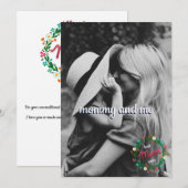 オールオーバーフォト マミーアンドミー フォーク フラワー リース シーズンカード (正面/裏面)