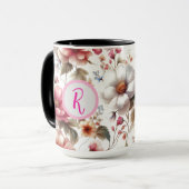 オールオーバーフローラカスタマイズ可能なコーヒーマグカップ マグカップ (正面左)