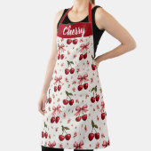 オールオーバープリントさくらんぼとボウ エプロン (インサイチュ)