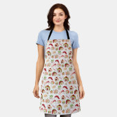 オールオーバープリントすし柄エプロン エプロン (着用した状態)