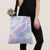 オールオーバープリントの薄紫水の色トートバッグの名前 トートバッグ (クローズアップ)