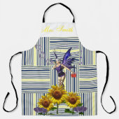 オールオーバープリントエプロンひまわりストライプの妖精 エプロン (正面)