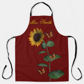 オールオーバープリントエプロンひまわり蝶 エプロン (正面)