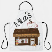 オールオーバープリントエプロンコーヒーショップカフェイン エプロン (正面)