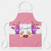 オールオーバープリントエプロンピンクピッグハート エプロン (正面)