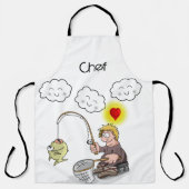 オールオーバープリントエプロンフィッシャーマン魚釣り エプロン (正面)