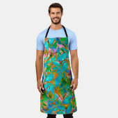 オールオーバープリントエプロンフローラステンドグラス エプロン (着用した状態)