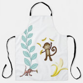 オールオーバープリントエプロンモンキーズバナナ葉 エプロン (正面)