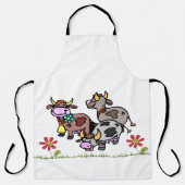 オールオーバープリントエプロンモー牛フローラ エプロン (正面)