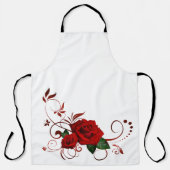 オールオーバープリントエプロンレッドローズフローラ エプロン (正面)