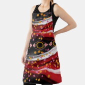 オールオーバープリントエプロン抽象芸術赤白ブラック エプロン (インサイチュ)